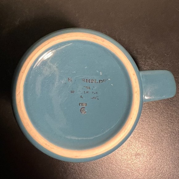 Threshold Sea Blue Stoneware Mug Embossed with Fresh and Delicious - Picture 5 of 5